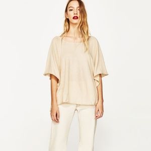 Zara Cream Women's Sweater Crew Neck